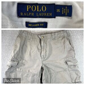 Vintage Polo Ralph‎ Lauren Cargo Chino Golf Dress Shorts Men 35 relaxed fit